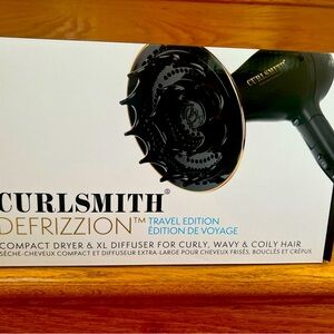 Curlsmith Compact Travel Hairdryer and Diffuser for curly, coily, wavy hair